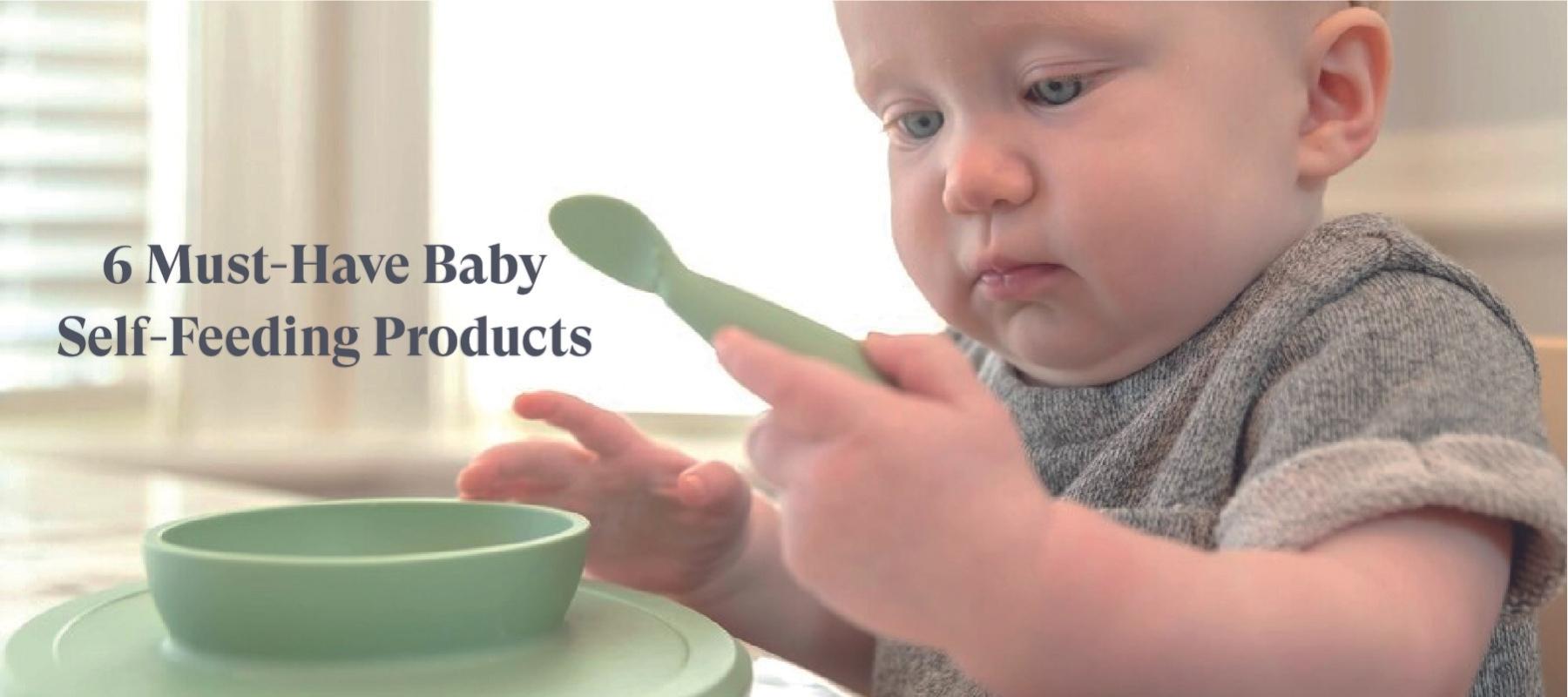 BEABA Toddlers' Self Feeding Silicone Spoons Set - Travel Set of 2 -  Grey/Sage