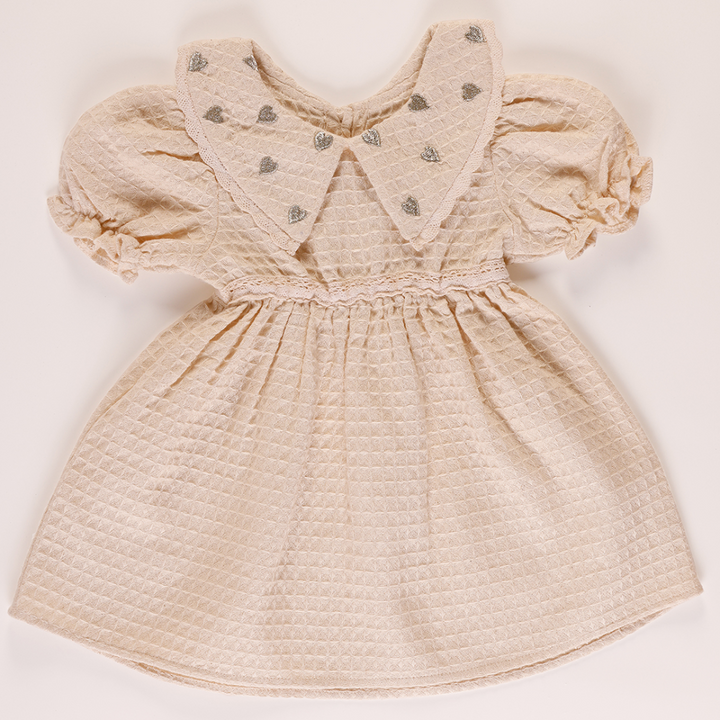 Furr Balls Heart Embroidered Collar Dress