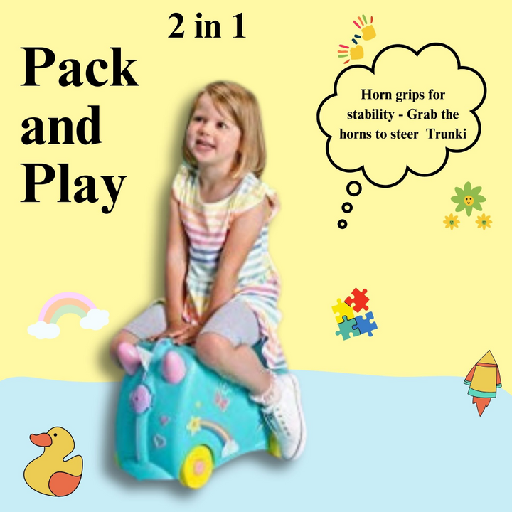 Una Unicorn Suitcase - Light Blue