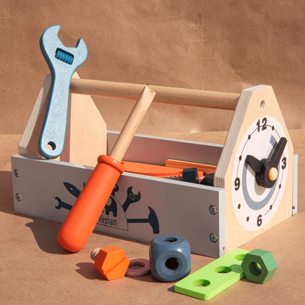 Playbox Pretend Play Toy Wooden Tool Kit - 31 pcs