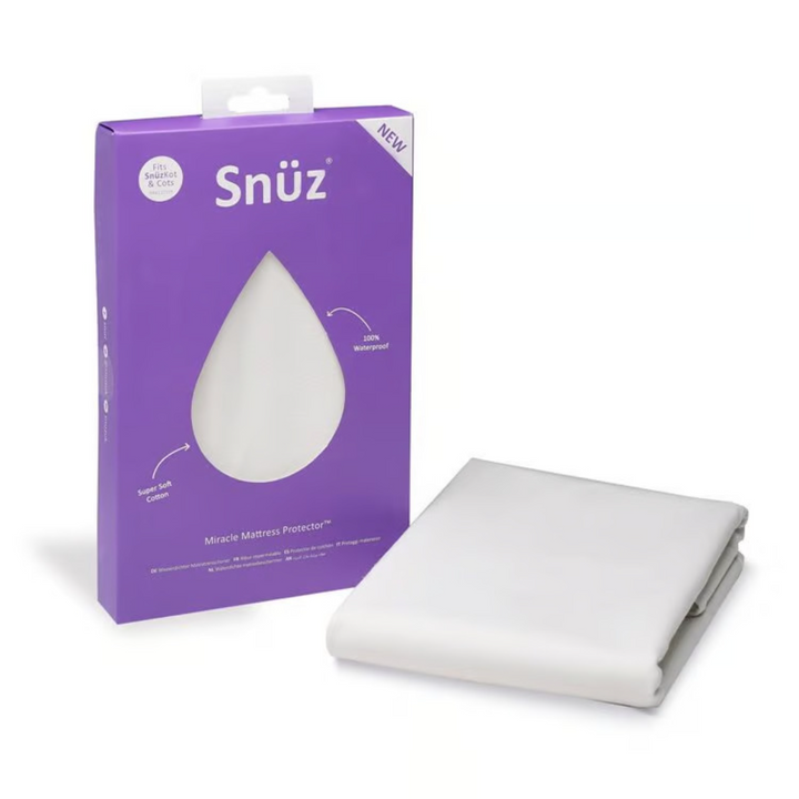 SnuzKot Bed Mattress Protector - 100% Waterproof with Moisture-Wicking Cotton Surface, Compatible with SnuzKot Cot