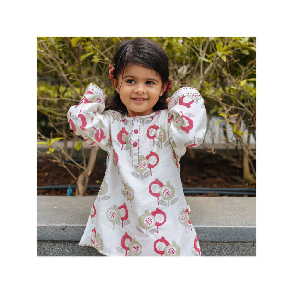 Dulaar Chanderi Kurta Pyjama Set | Hand-Block Printed