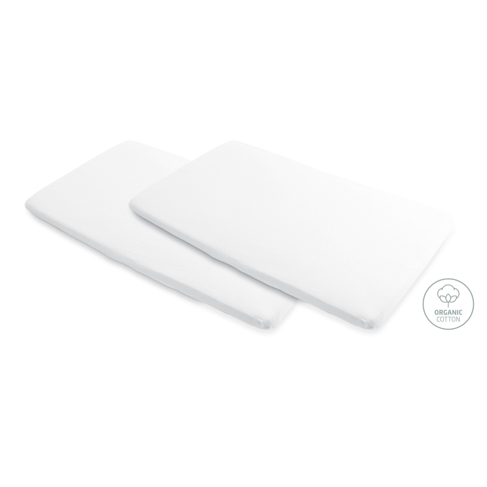 Maxi-Cosi Calao Bedsheets, 100% Organic Cotton Fitted Sheets, Fit for Calao  Light Travel Cot Mattress, Soft, Breathable Gentle Baby Sheets, Machine 