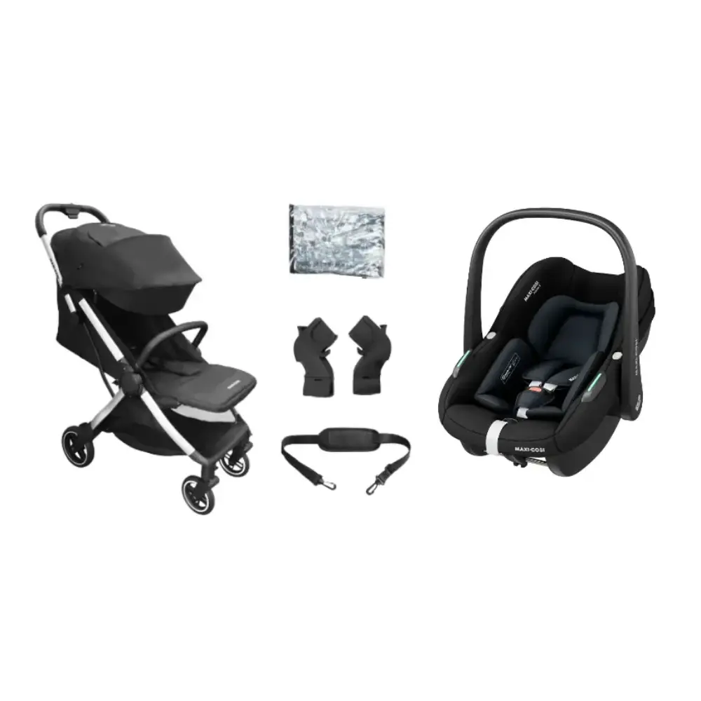 Maxi-Cosi Eva³ Stroller with Pebble S i-Size Car Seat, Lightweight Tra –