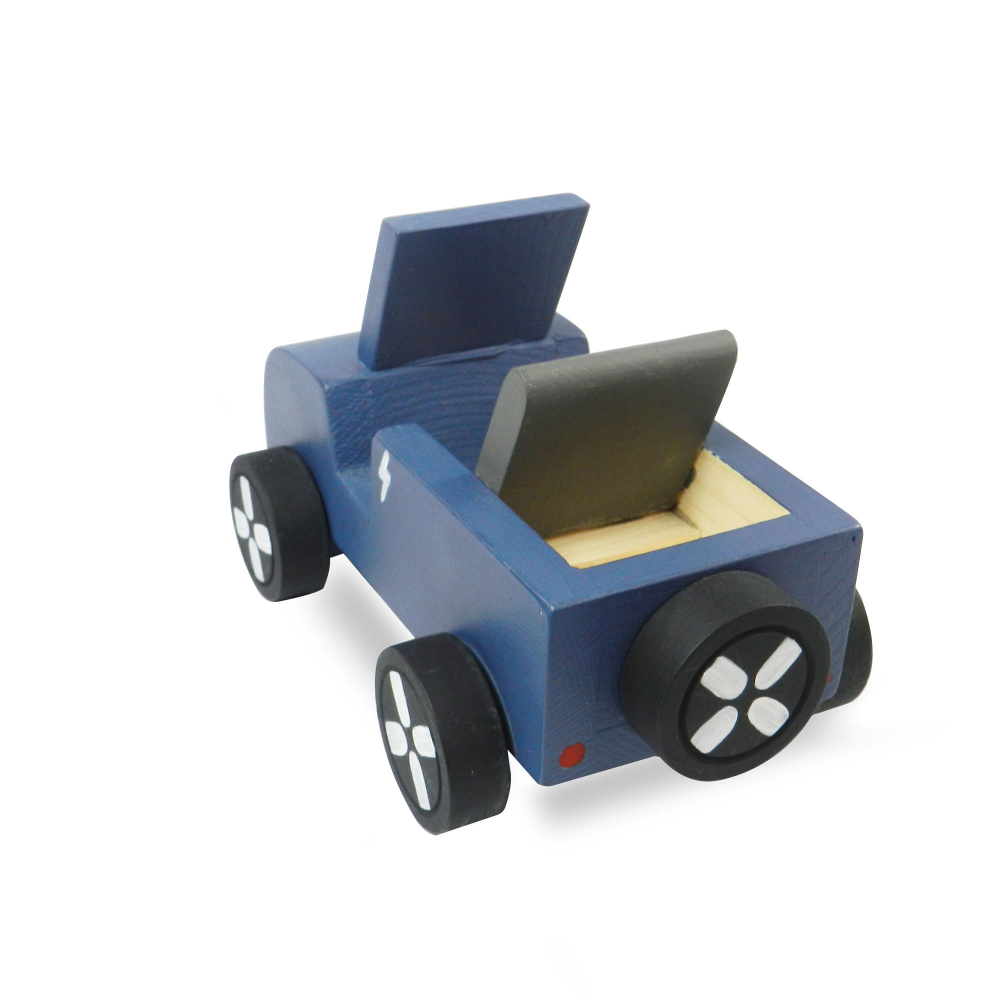 Playbox Wooden EV Jeep with Artificial Wooden Electric Charger
