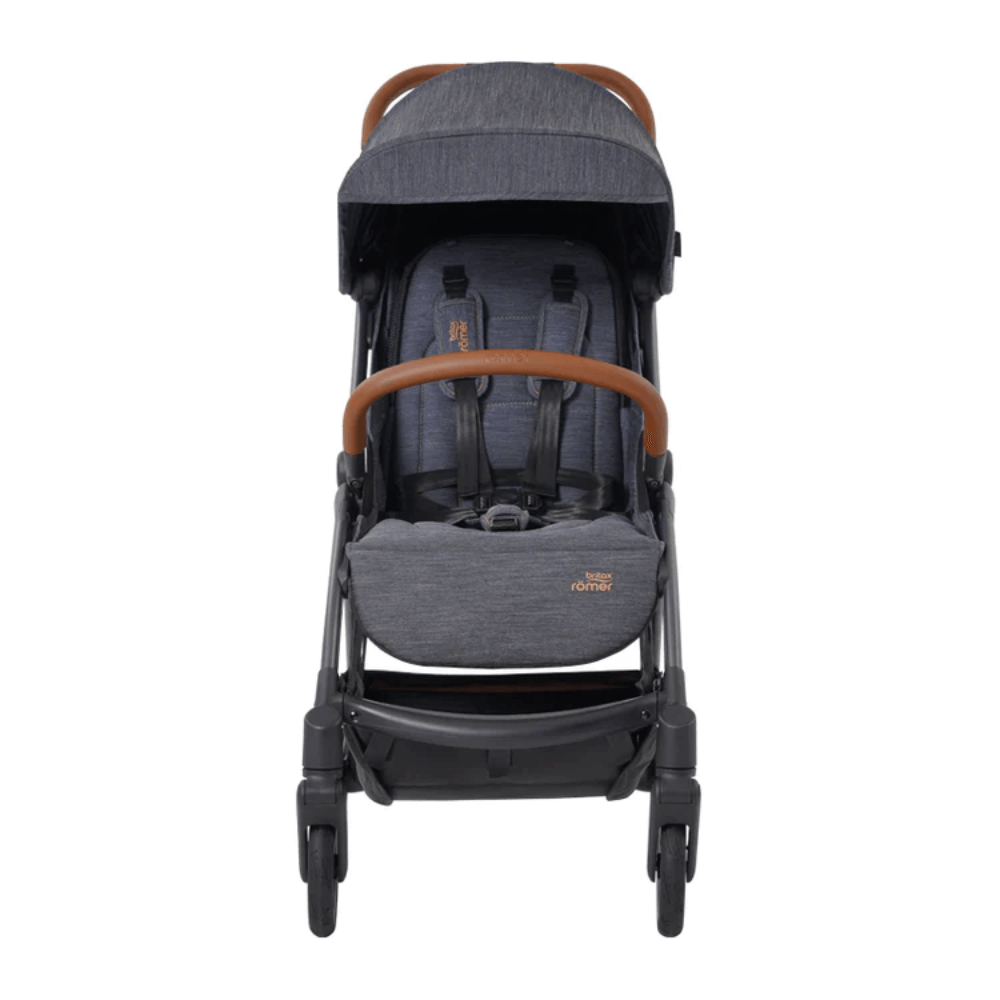 Britax Gravity II, Auto One - Handed Fold Stroller, Birth to 4 years - Marble Blue