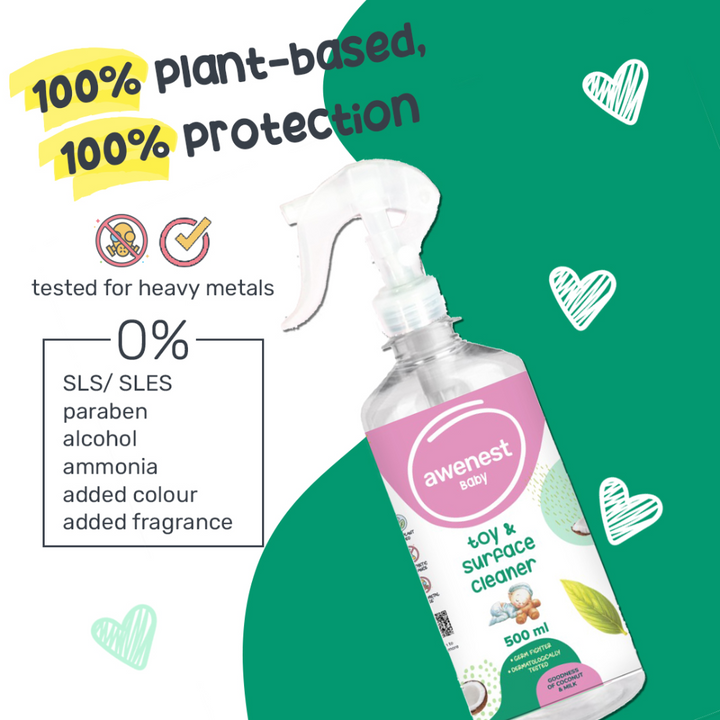 awenest Baby Toy and Surface Cleaner - 100% Plant-based, 500 ml
