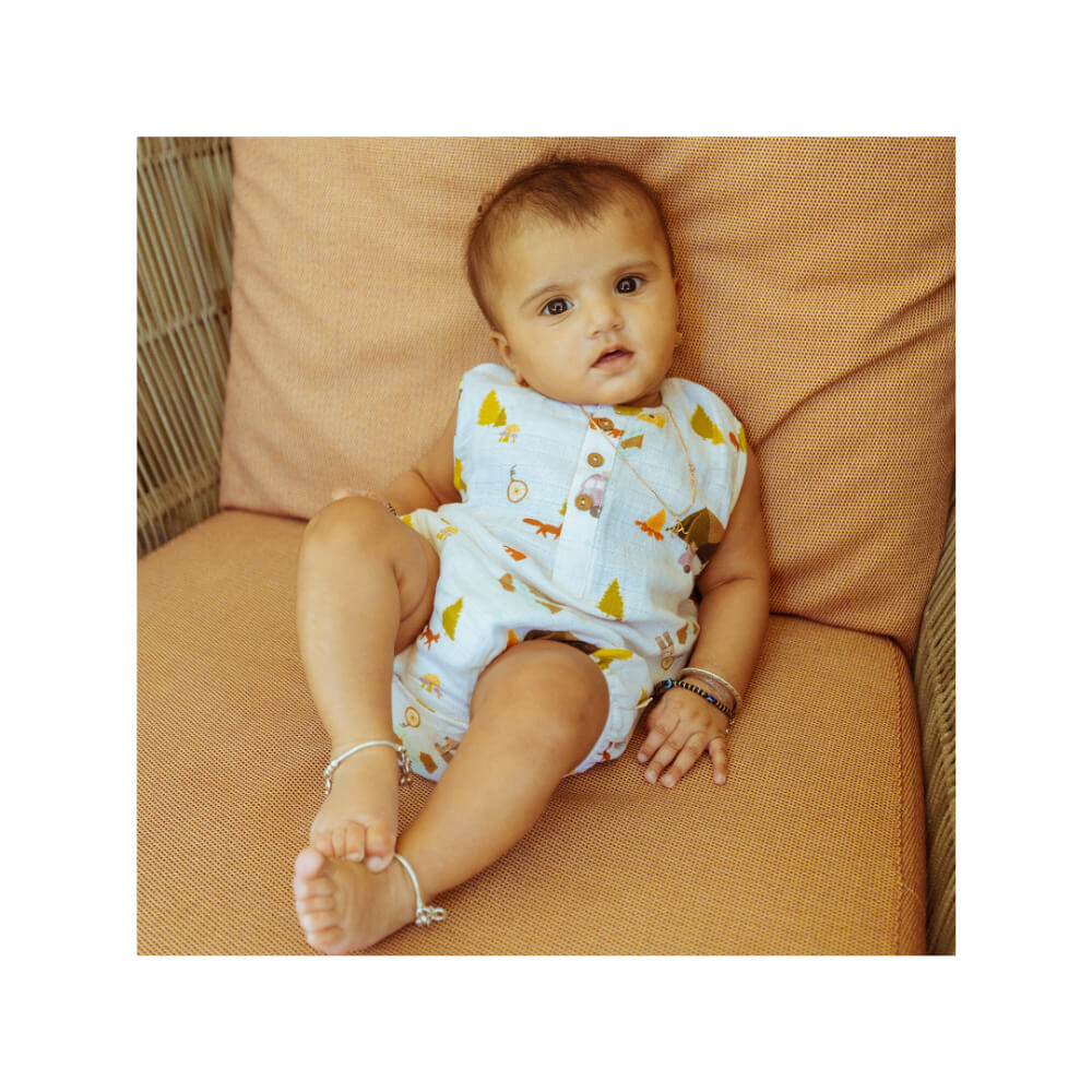 Dulaar Organic Muslin Romper - The Happy Camper