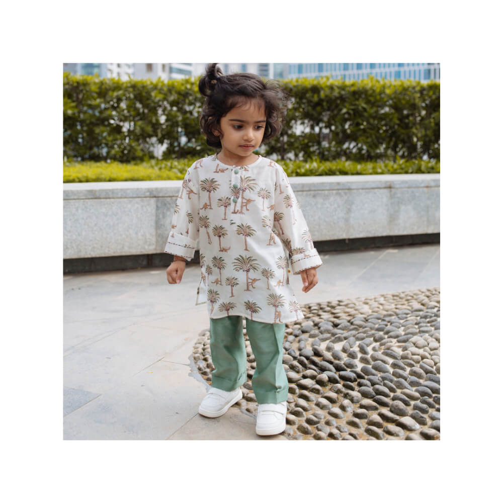 Dulaar Chanderi Hand-Block Printed Kurta Pyjama Set