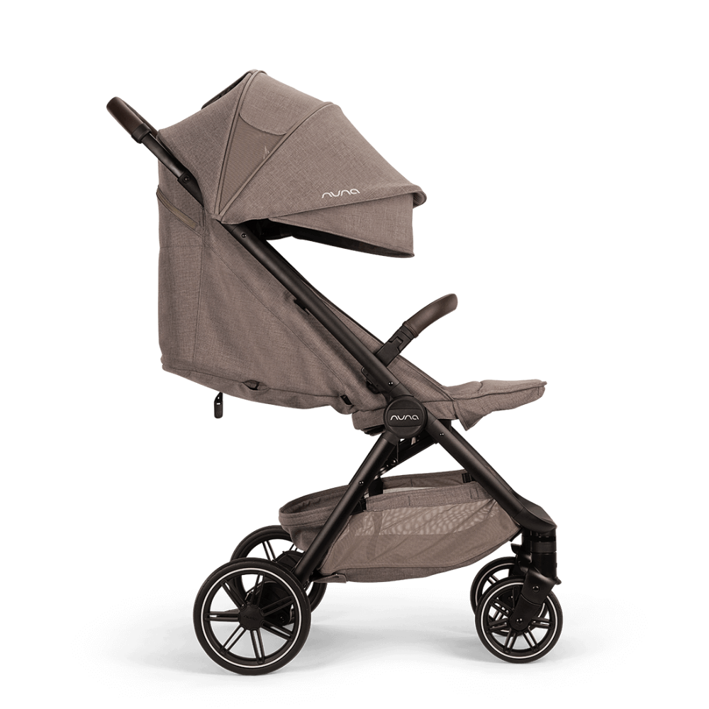 Nuna TRVL LX Cabin Friendly Baby Stroller & Pipa Urbn Car Seat Travel System - Stroller Features (One Hand Fold, Upto 22 Kg)-Car Seat Features (Baseless ISOFIX, Side Impact Protection, Upto 13 Kg)-Cedar