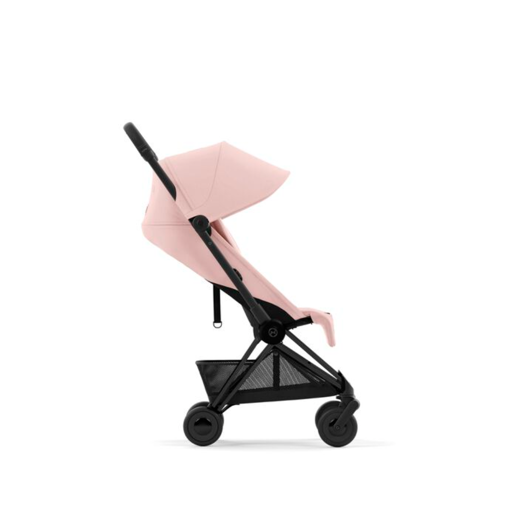 Cybex COYA Compact Travel Friendly Stroller - Peach Pink Matt Black Frame