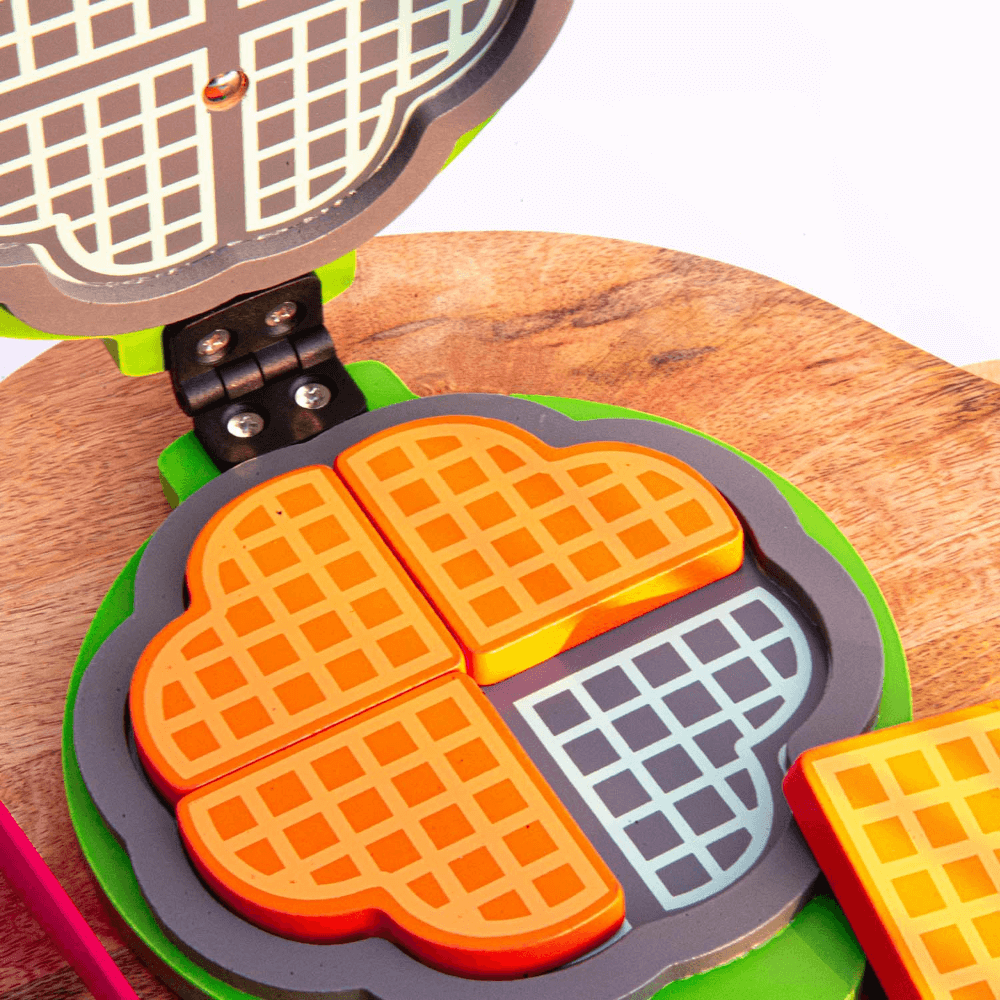 Playbox Wooden Waffle Maker Pretend Play Cooking Toy