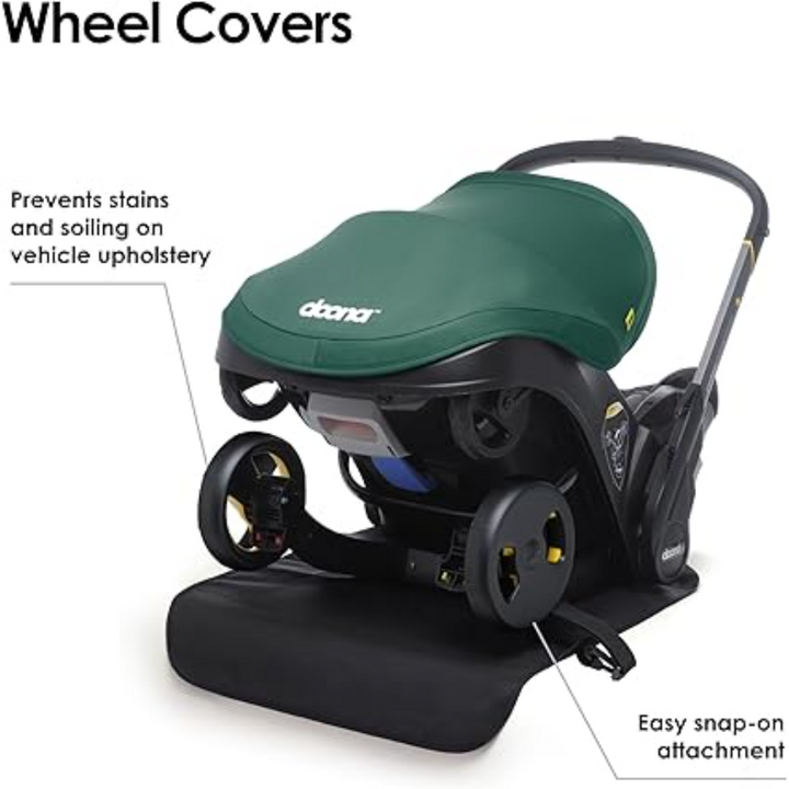 Doona™ Wheel Covers - Black Pushchair Wheel Protectors for preventing soiling of car upholstery