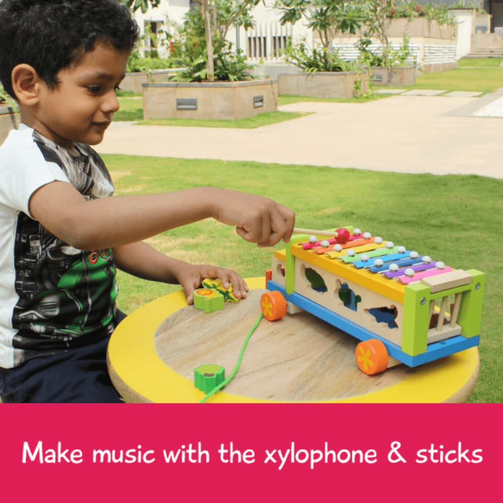 Musical Animal Wooden Toy Truck