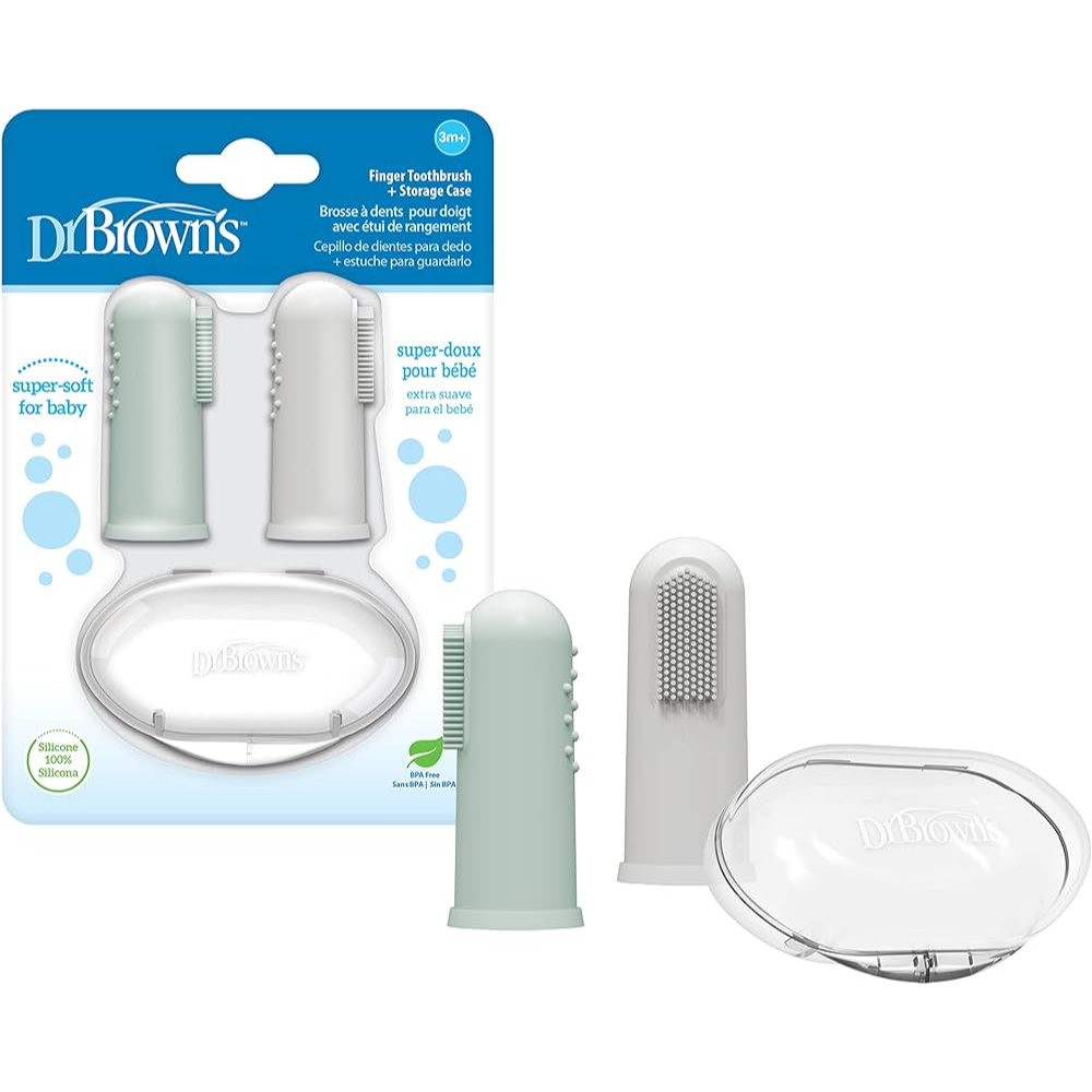Dr. Browns Silicone Finger Toothbrush With Case - 2 Pack