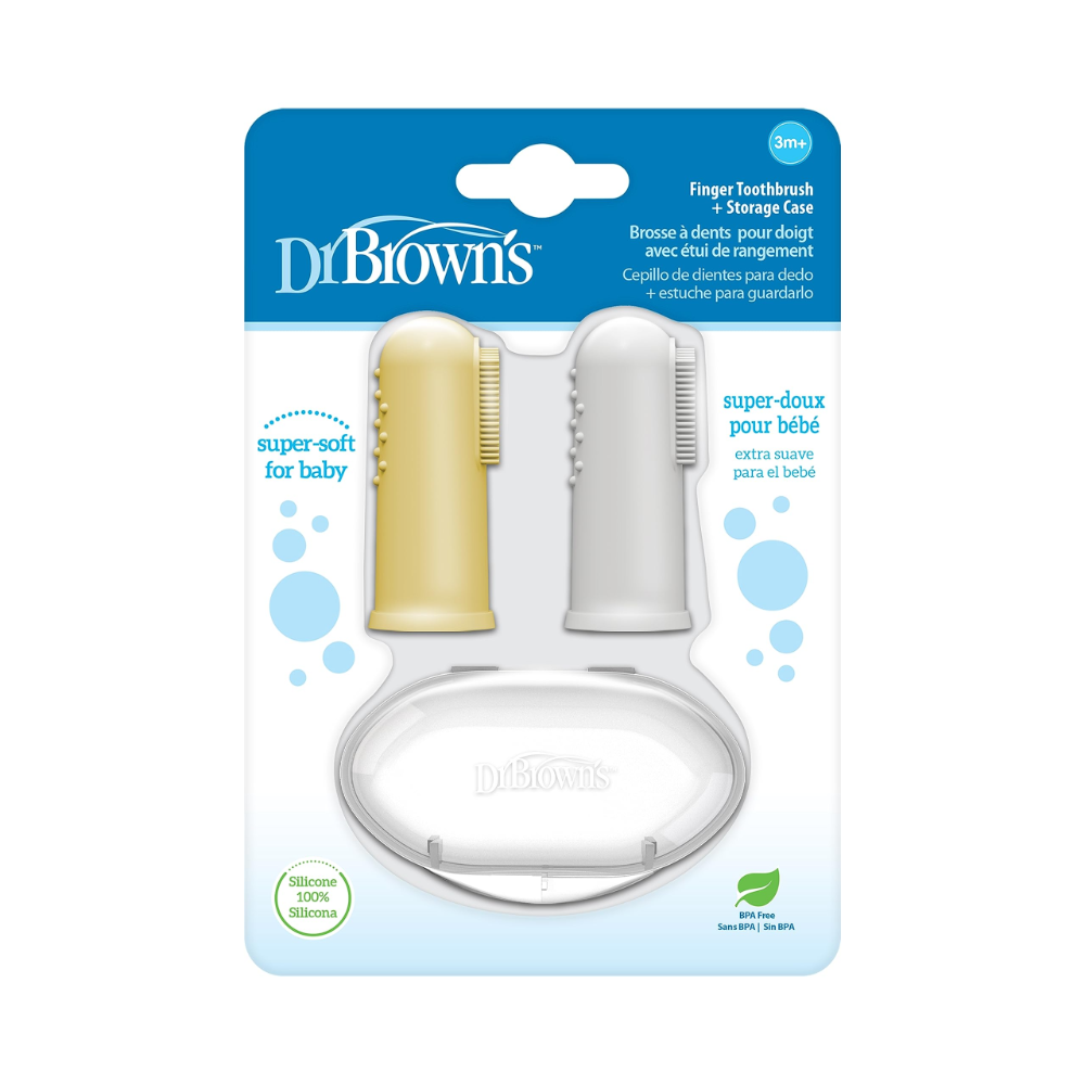 Dr. Browns Silicone Finger Toothbrush With Case - 2 Pack