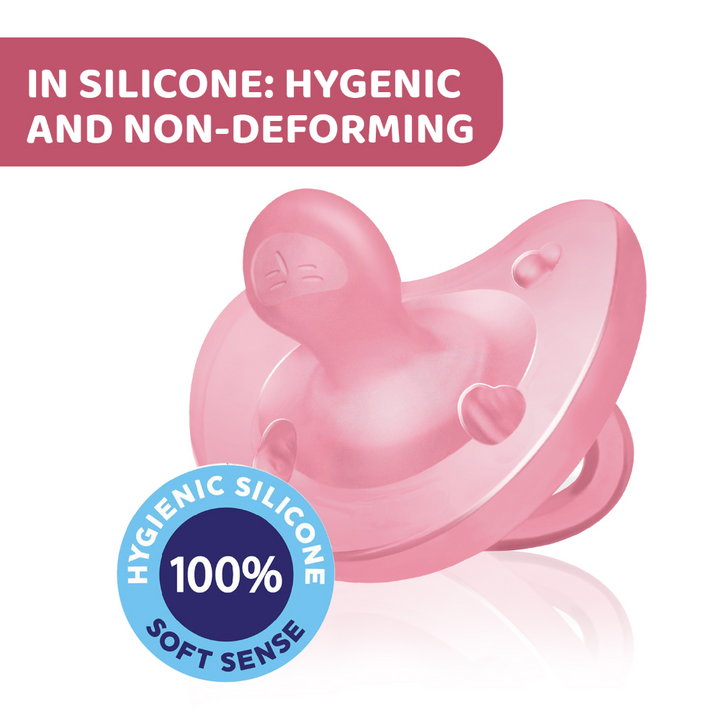 Chicco Soother Physio Soft Pink 6 - 16 months 2 Pc