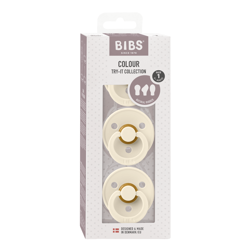 BIBS Try-It 3-Pack Pacifiers, Size 1 for 0-6 months Babies