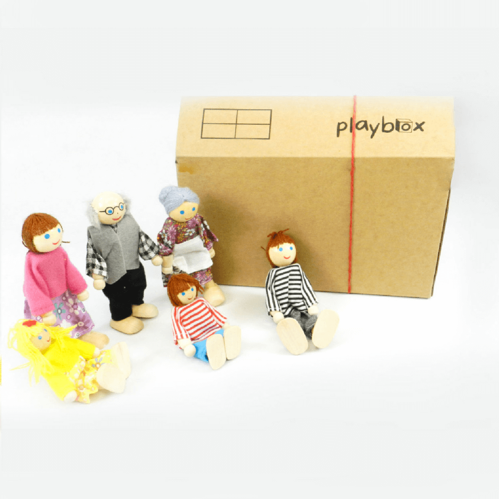 Playbox Wooden Pop's Family - 6pcs