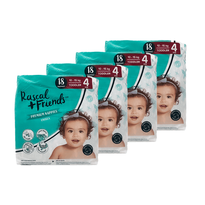 Rascal + Friends-Diapers - Size 4(Pack of 4)