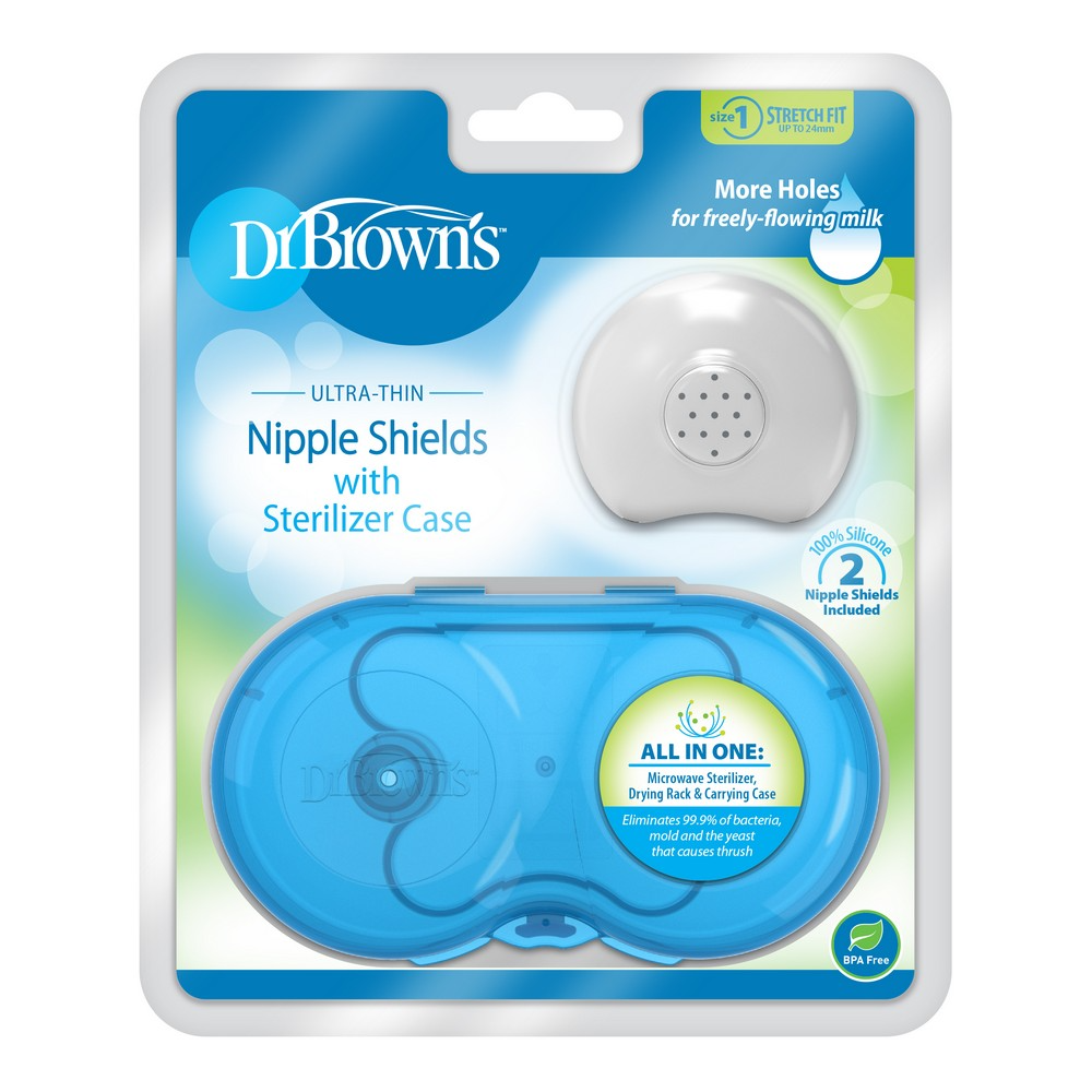 Dr. Brown's Nipple Shields 2-Pack With Sterilizer Case