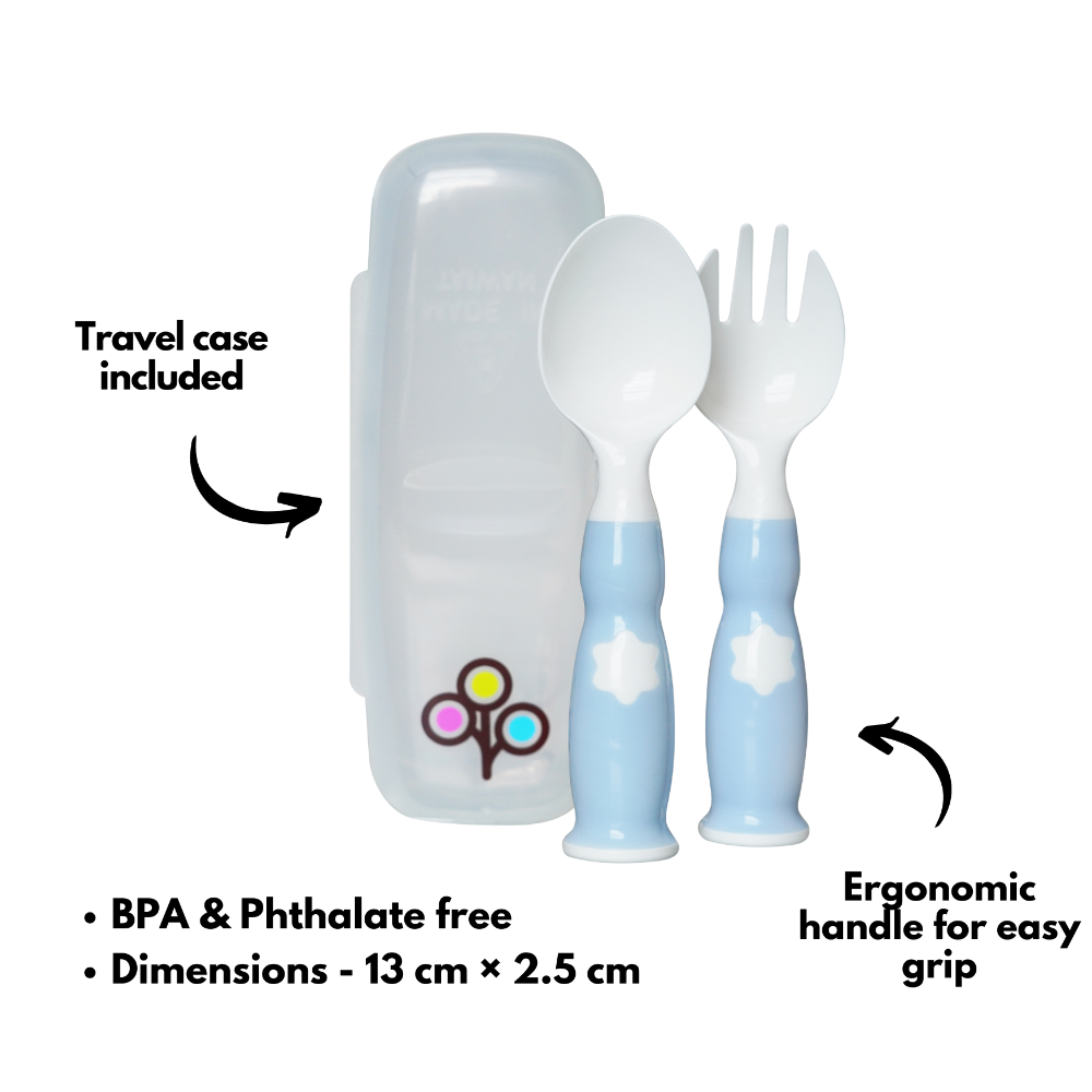 Ergonomic Fork & Spoon Set with Travel Case
