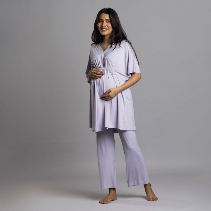 Block Hop Lilac Kaftan Top