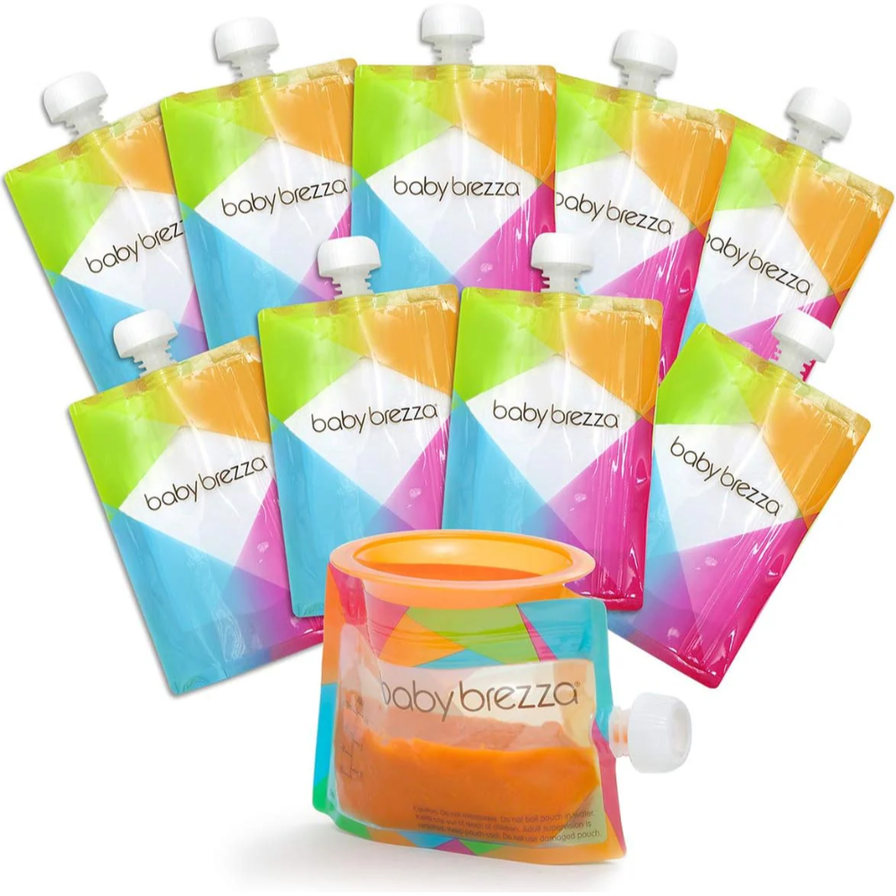 Baby Brezza Usable Baby Food Pouches - Pack of 10 Multicolor