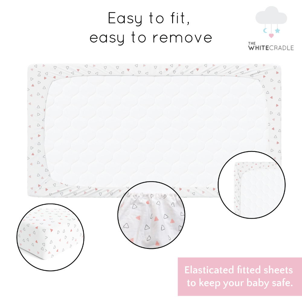 The White Cradle Cotton Crib Fitted Sheets (Pack of 2)