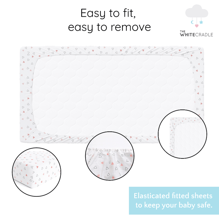 The White Cradle Cotton Crib Fitted Sheets (Pack of 2)
