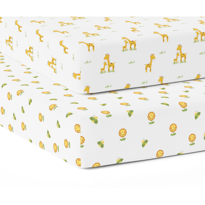 The White Cradle Cotton Crib Fitted Sheets (Pack of 2)