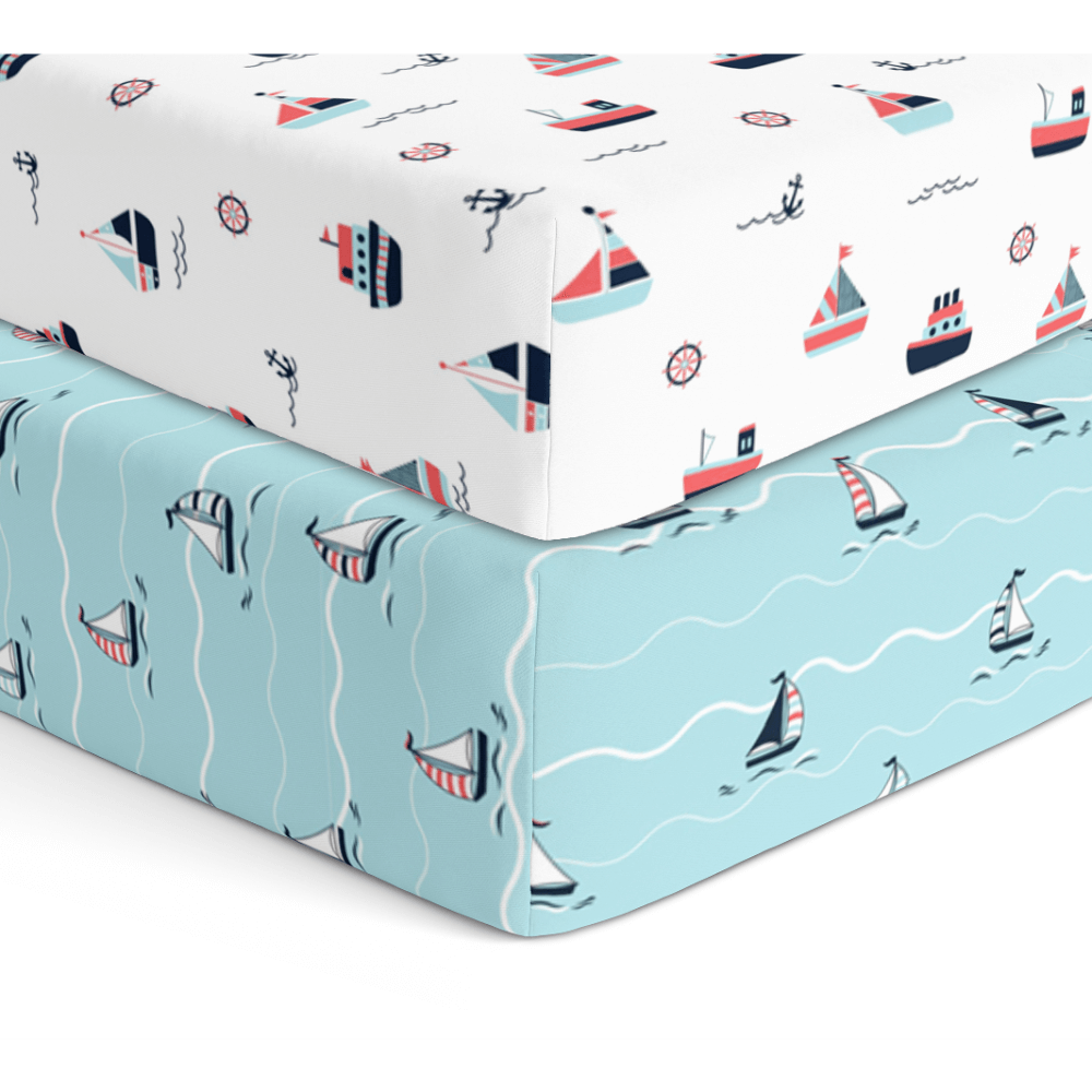 The White Cradle Cotton Crib Fitted Sheets (Pack of 2)