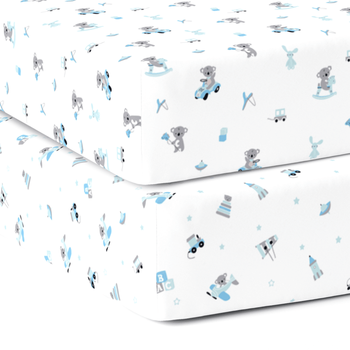 The White Cradle Cotton Crib Fitted Sheets (Pack of 2)