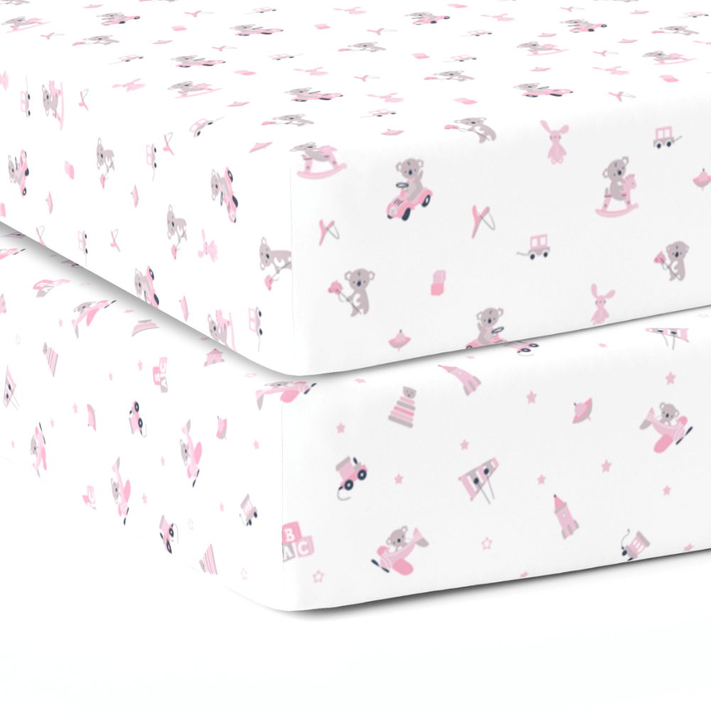 The White Cradle Cotton Crib Fitted Sheets (Pack of 2)