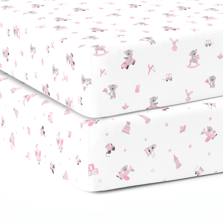 The White Cradle Cotton Crib Fitted Sheets (Pack of 2)
