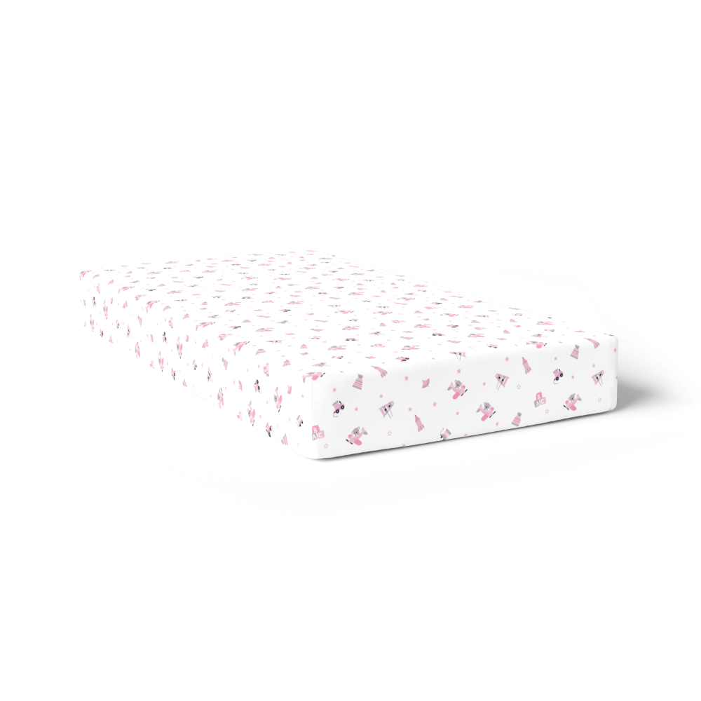 The White Cradle Cotton Crib Fitted Sheets (Pack of 2)