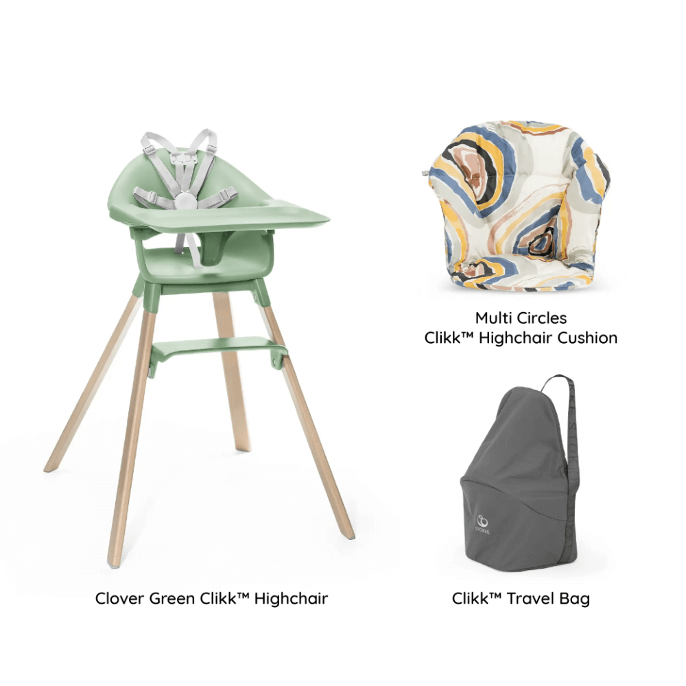 Stokke Clikk High Chair (Beech Wood) with Cushion & Travel Bag, Portab –  AllThingsBaby.com