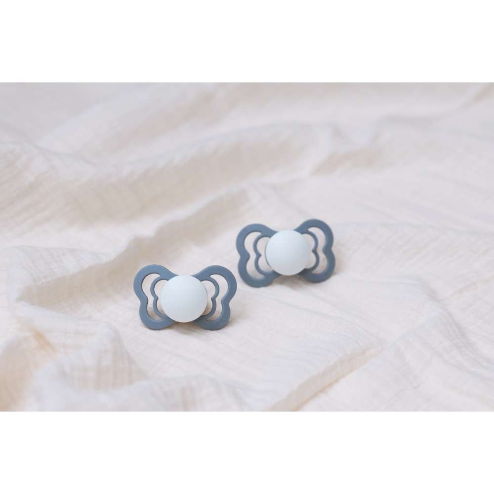 BIBS Couture Latex Anatomical Pacifier, Size 1 - Sage Glow/Cloud Glow(Pack of 2)