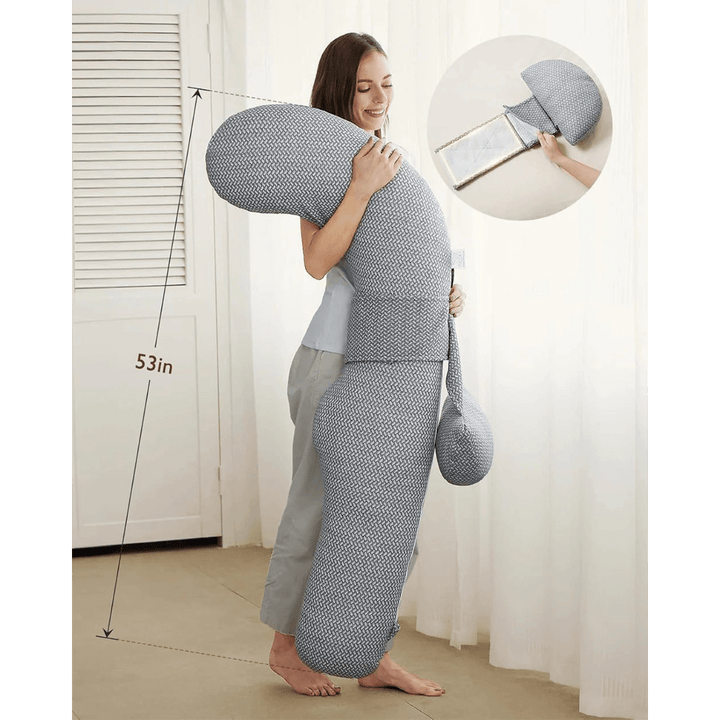Momcozy Maternity Accessory F Shaped Maternity Pillow - Grey