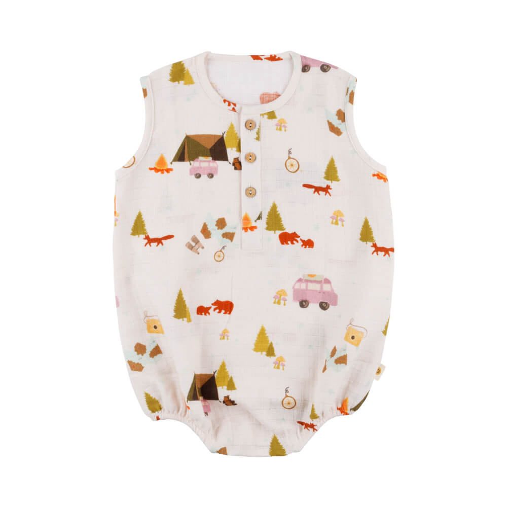 Dulaar Organic Muslin Romper - The Happy Camper