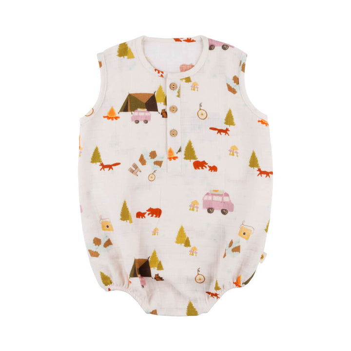 Dulaar Organic Muslin Romper - The Happy Camper