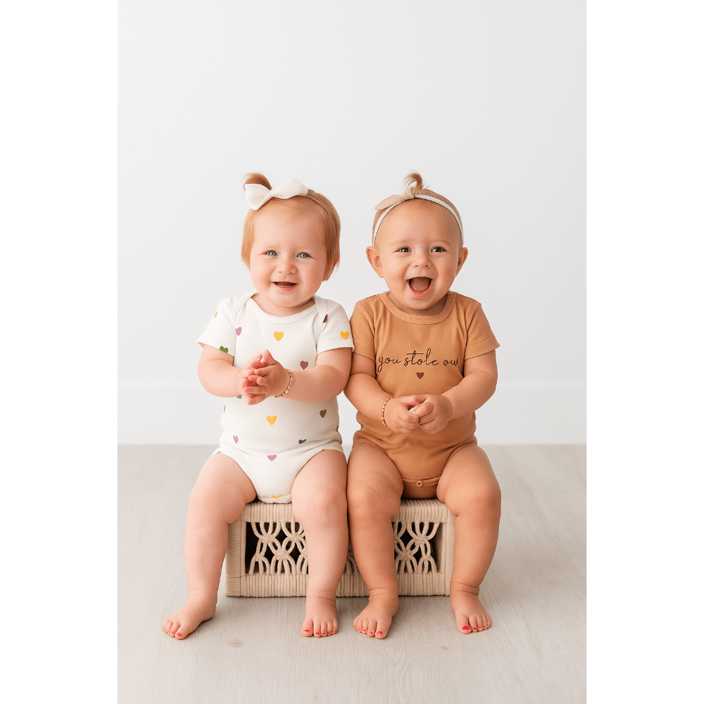 Furr Balls Organic Cotton Bodysuits for Baby Girl - Pack of 2