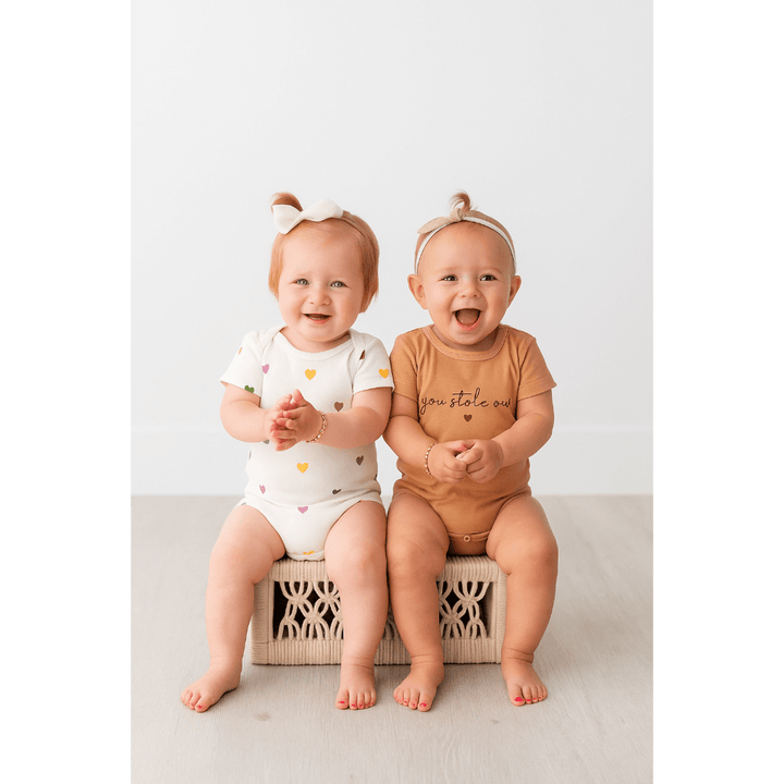 Furr Balls Organic Cotton Bodysuits for Baby Girl - Pack of 2