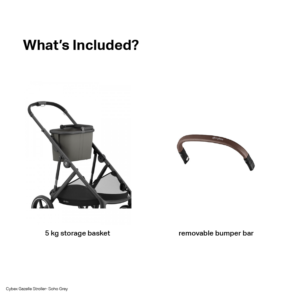 Cybex Gazelle Reversible Seat Stroller from Birth - 4 Years with Flat Recline, Height-Adjustable Handle Bar and Multiple Seat Configurations that converts to Twin/Sibling Stroller