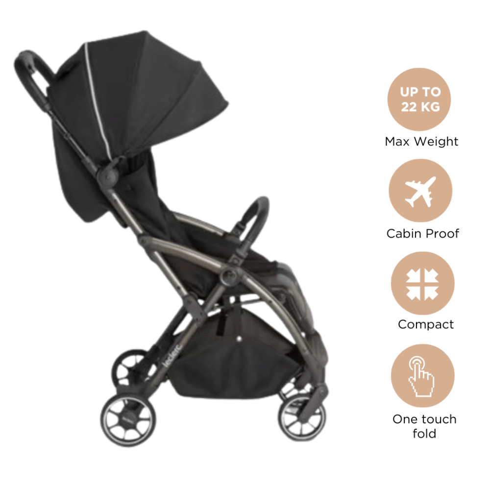 Leclerc Baby Hexagon Stroller - Carbon Black