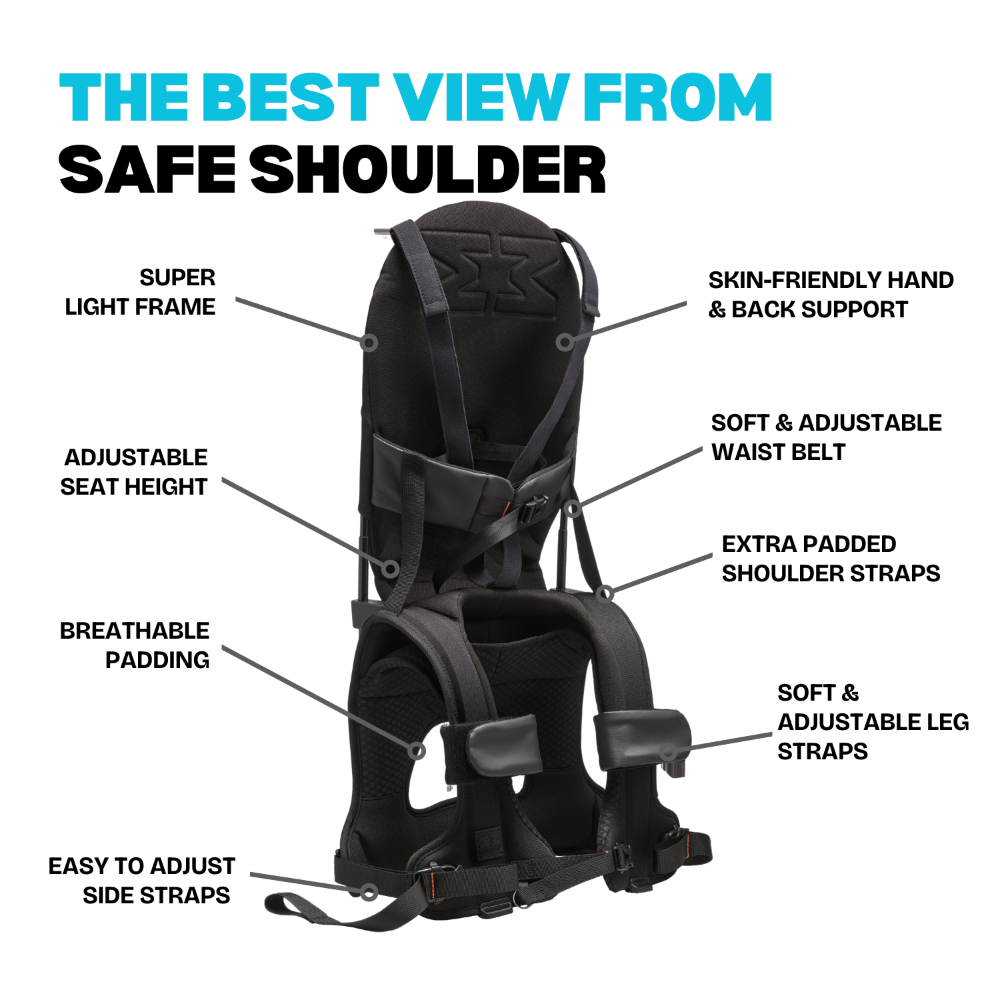 MiniMeis G5 Lightweight Child Shoulder Carrier - Premium Black