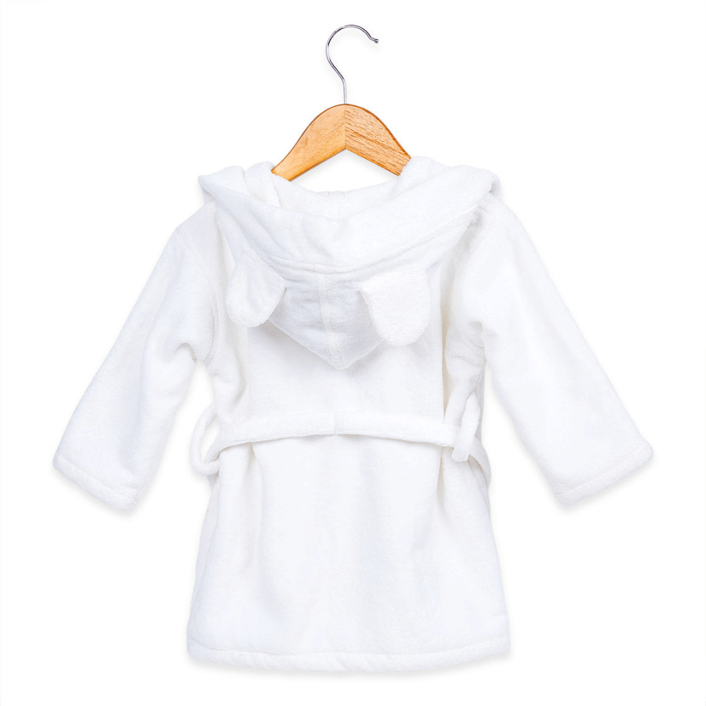 Masilo Hooded Personalised Baby Robe - Ivory