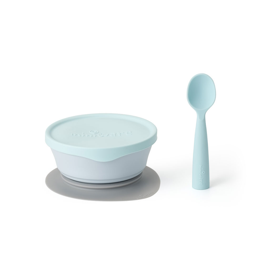 Miniware First Bite Suction Bowl With Spoon Feeding Set