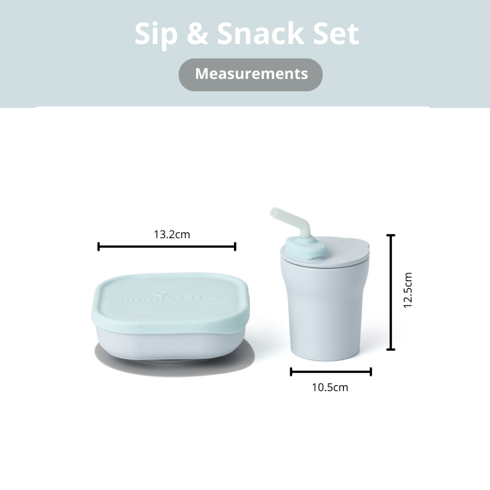 Miniware Sip & Snack- Suction Bowl with Sippy Cup Feeding Set