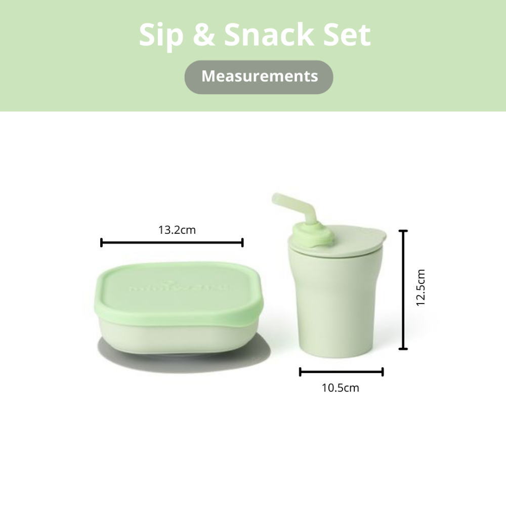 Miniware Sip & Snack- Suction Bowl with Sippy Cup Feeding Set